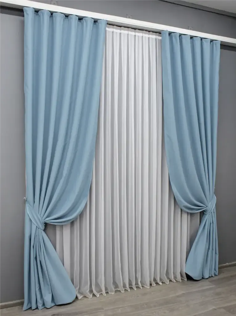 Комплект штор VR-Textil Midnight блекаут 2 шт 100x290 см блакитний (1676ш) - фото 3