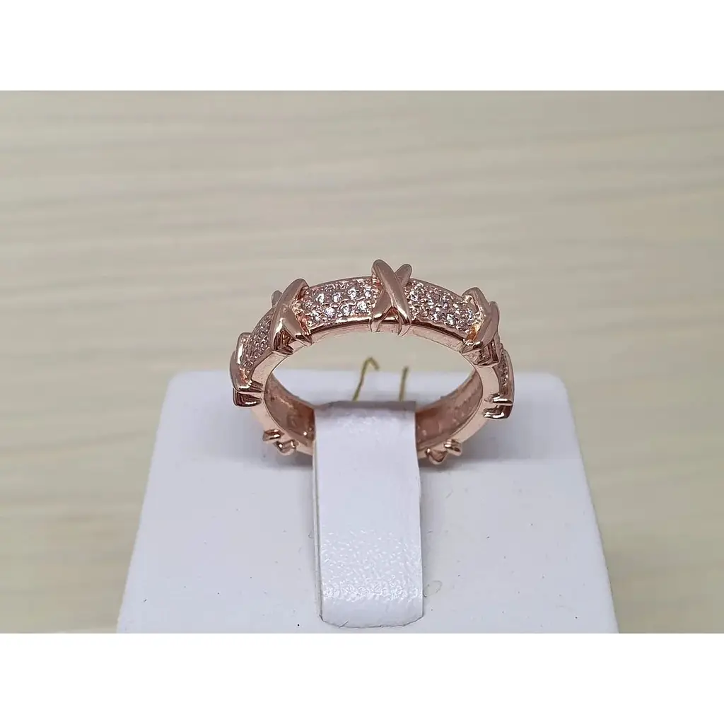 Золоте кільце Платон з фіанітами. 1К229/01Б 17 - фото 2