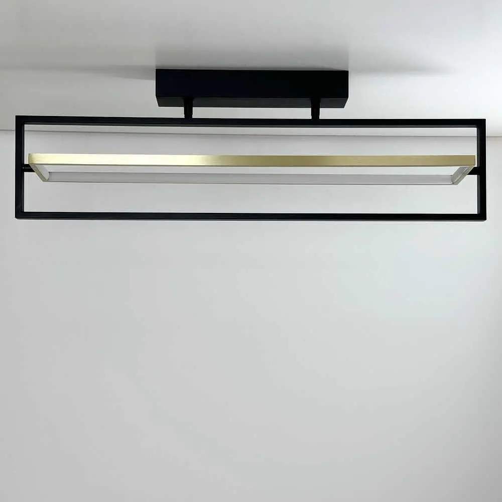 Світильник LED smart PRADA+пульт 60W 3000-5000K IP20 прямокутник чорно-золотий Violux ( 220725 ) - фото 2