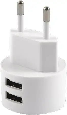 Зарядное устройство адаптер Usams T20 2 USB-выхода угловых (комплект с кабелем Lightning) - фото 2