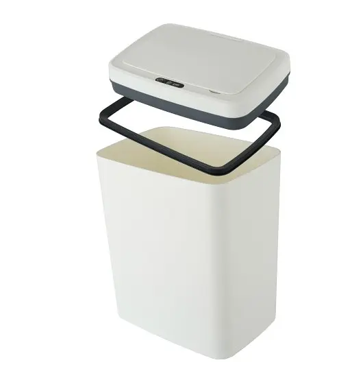 Відро для сміття сенсорне прямокутне Mixxus WAVE-TC0110 White 10 л Білий (MI7073)  - фото 2