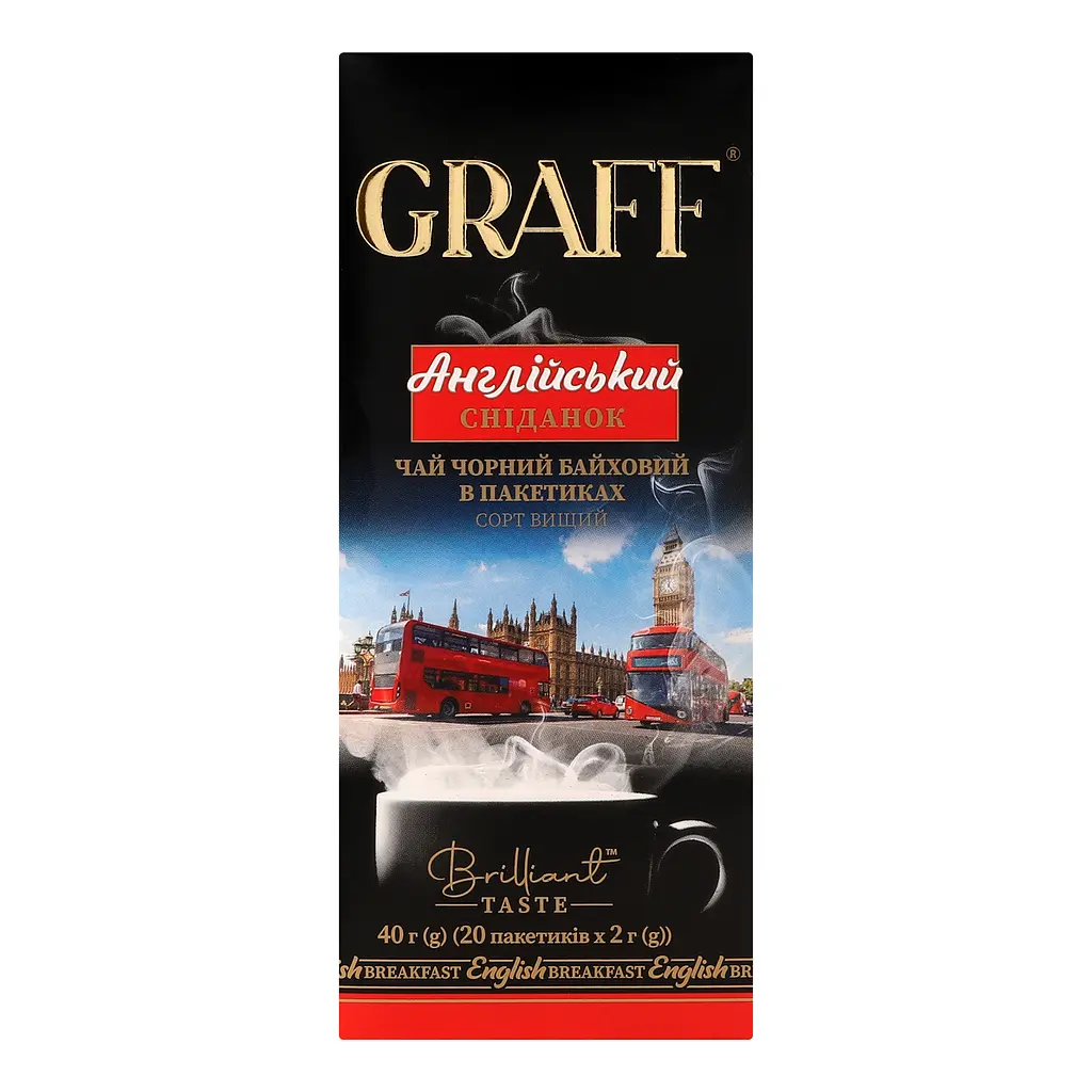 Чай чорний Graff English Breakfast в пакетиках 40 г (20 шт. х 2 г)  - фото 3