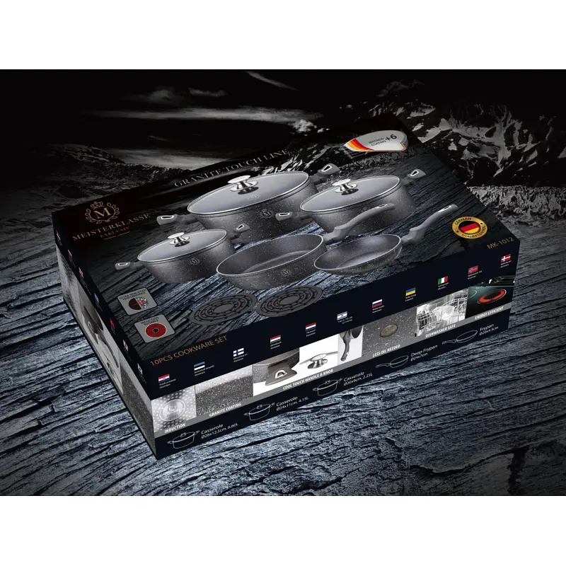 Набір посуду Meisterklasse Granite Touch Line MK-1012 10 предметів - фото 3