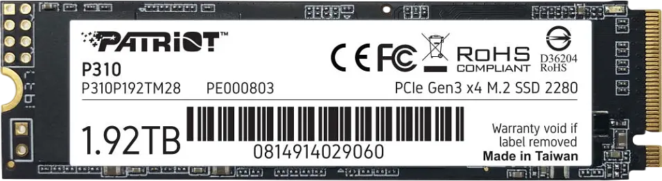 SSD M.2 накопичувач Patriot P310 1.92TB (P310P192TM28) - фото 2