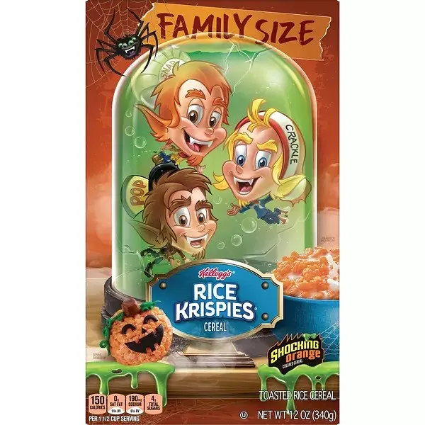 Хлопья Kellogg's Rice Krispies Shocking Orange Cold Breakfast Cereal 340g - фото 2