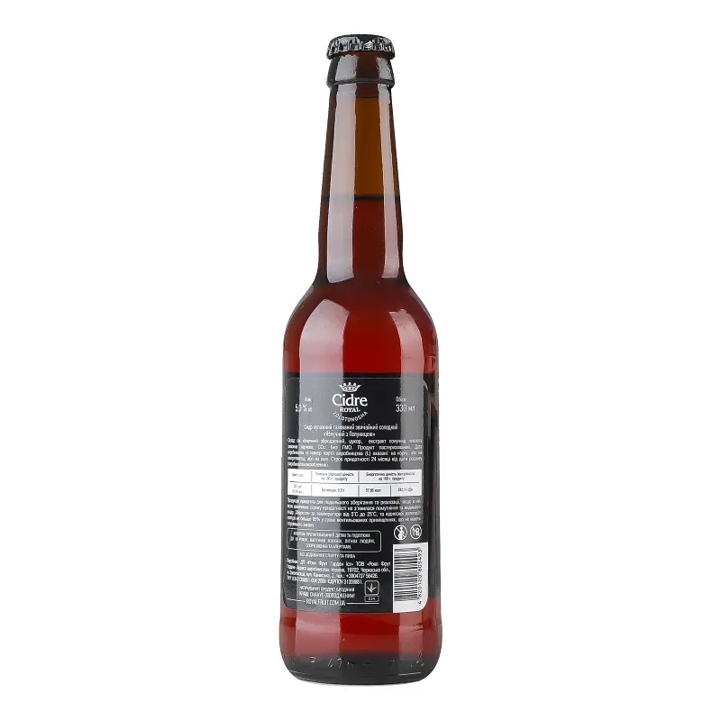 Сидр солодкий Cidre Royal Fragola Яблучний з полуницею газований купажний звичайний  5% 0.33 л - фото 3