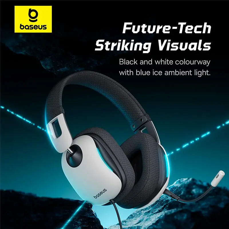 Накладные наушники Baseus  GoPlay 1+ Max Gaming Wired Headphones, 7.1 VSS, USB, white - фото 7