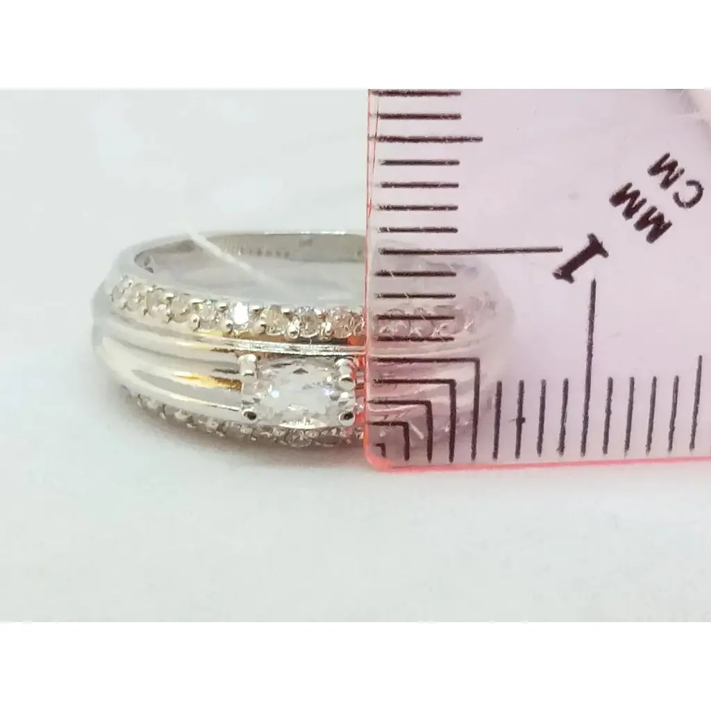 Срібне кільце Харківська ювелірна фабрика з фіанітами. 14571-Р 16 18 - фото 5