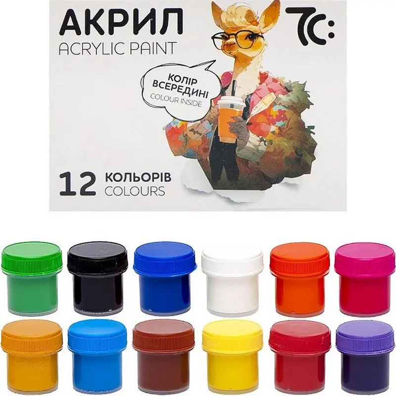 Дитячий набір акрилових фарб 7C51202, 12 кольорів, по 10 метрів - фото 2
