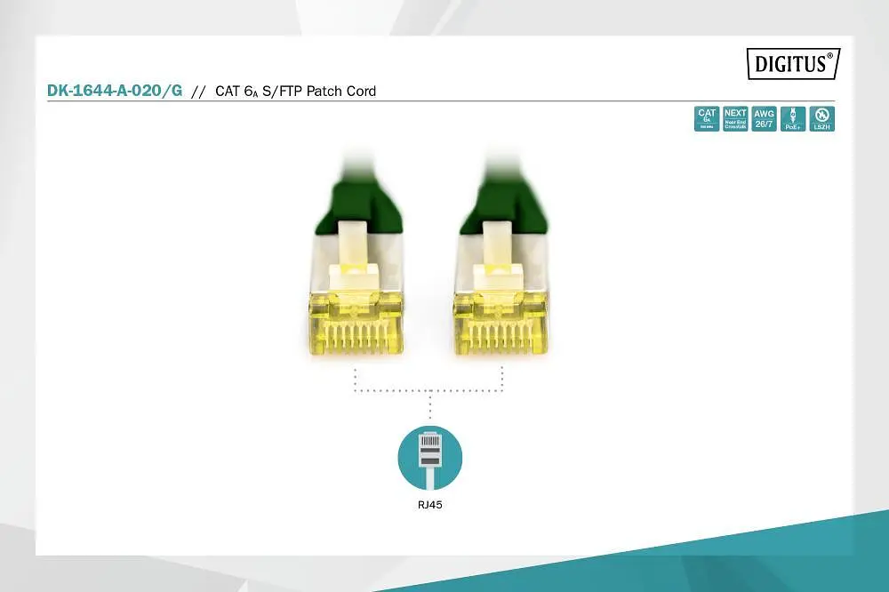 Патч-корд Assmann CAT 6A S-FTP, LSZH AWG 26/7, 2 м DK-1644-A-020/G Green - фото 2