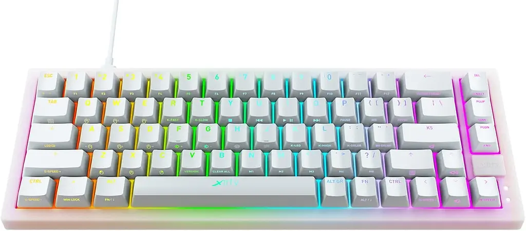 Клавіатура механічна K5 68Key, Kailh Red, USB-A, EN/UA, Hot-swap, RGB, біла Cherry Xtrfy teh0013856 - фото 7