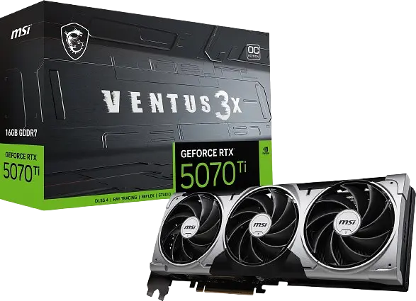 Відеокарта GeForce RTX 5070 Ti 16GB MSI Ventus 3X OC (RTX 5070 Ti 16G VENTUS 3X OC) - фото 3