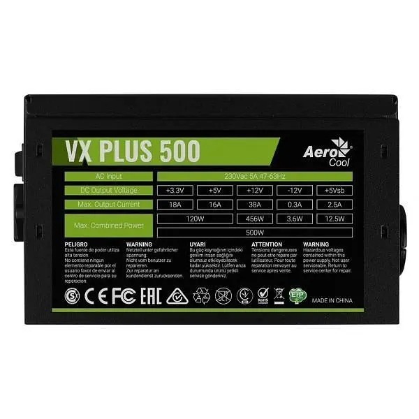 Блок живлення Aerocool VX Plus 500 500W (ACPN-VS50NEY.11) Black Б/в - фото 3