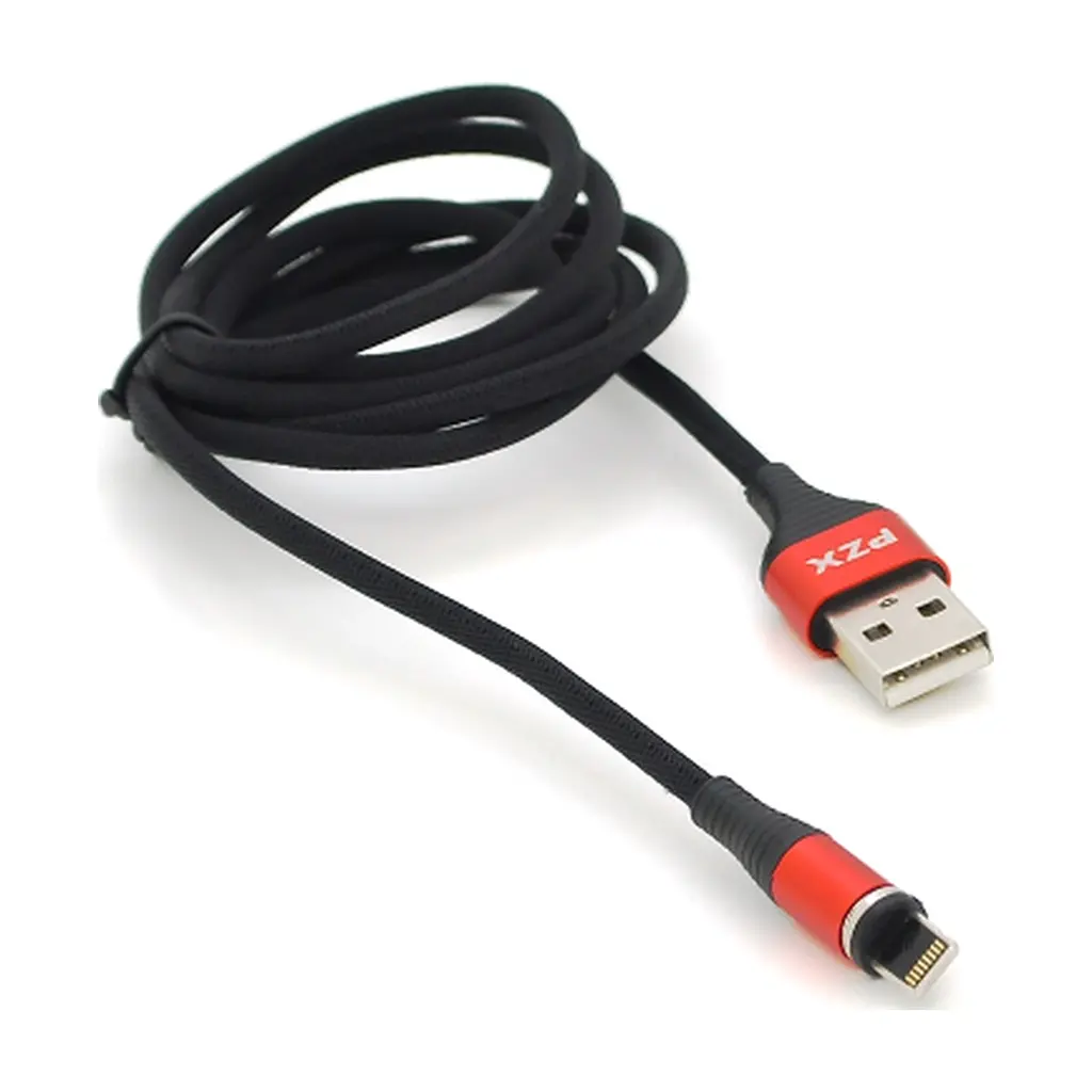 Кабель для передавання даних PZX USB 2.0 AM to Lightning magnetic 3.1A 1.0m black (V133-B)