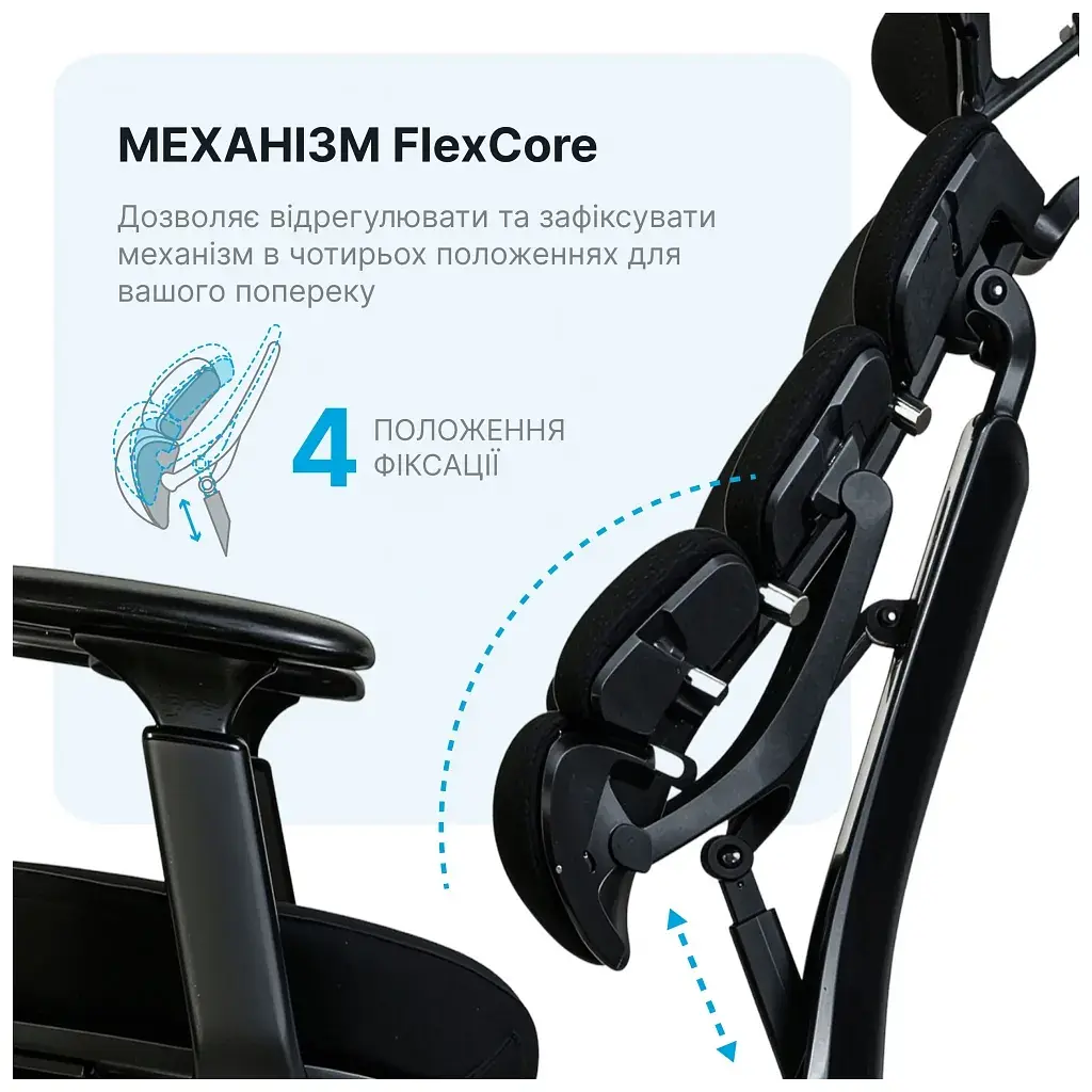 Офисное кресло Sihoo FlexCore OC120B (OC120G) - фото 12