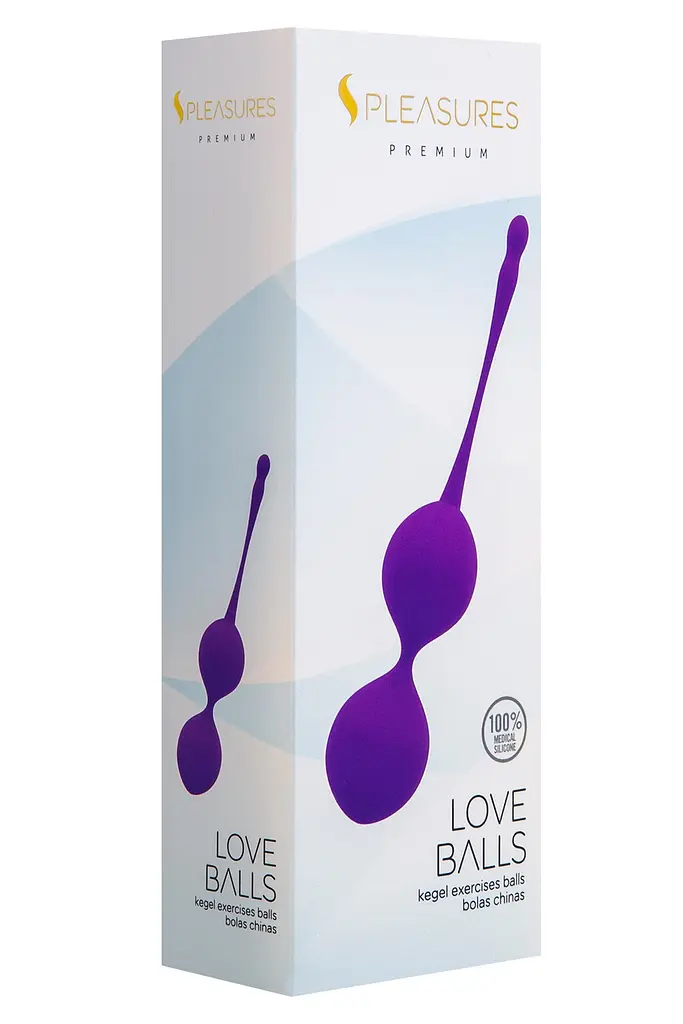 Вагинальные шарики Pleasures Premium Love Balls 17,3 см (фиолетовый) - фото 3