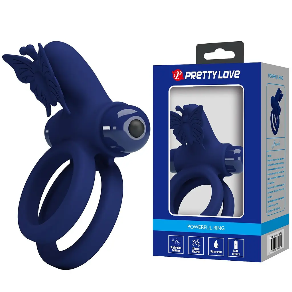 Віброкільце Pretty Love Powerful Vibro Butterfly Cock Ring - фото 2