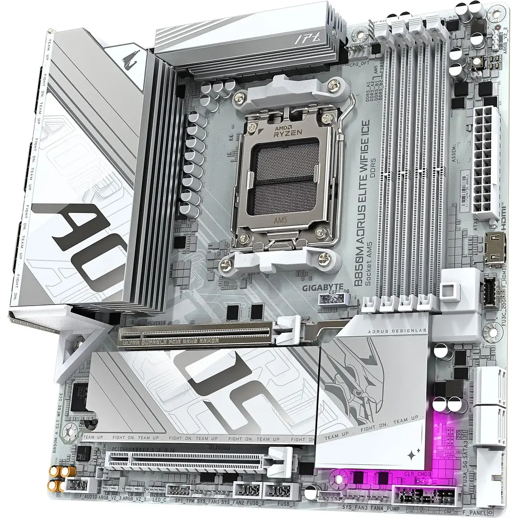 Материнська плата AORUS B850M Elite WIFI 6E Ice [139975] - фото 4