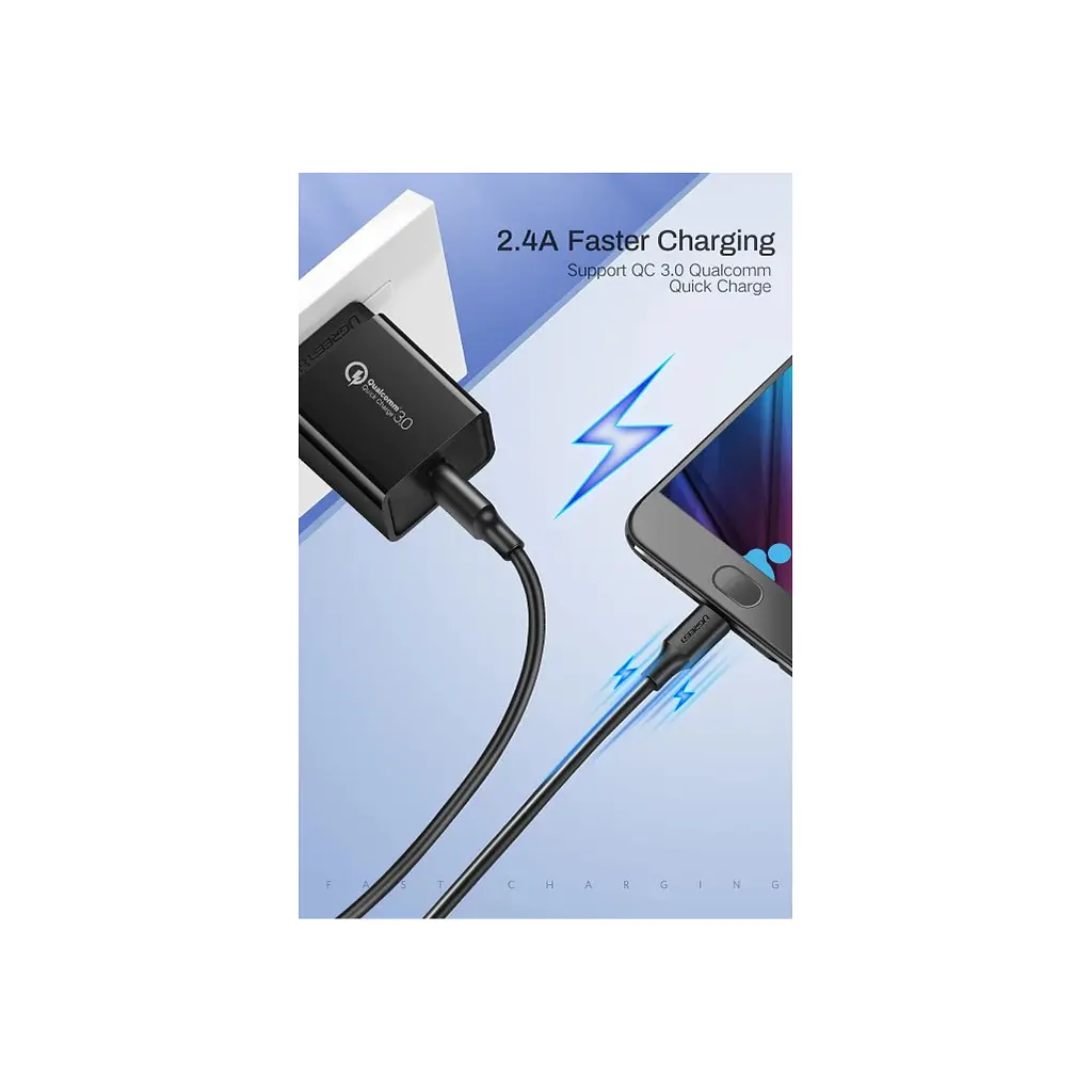 Дата кабель USB 2.0 AM to Micro 5P 3.0m 2A US289 black Ugreen (60827) - фото 3