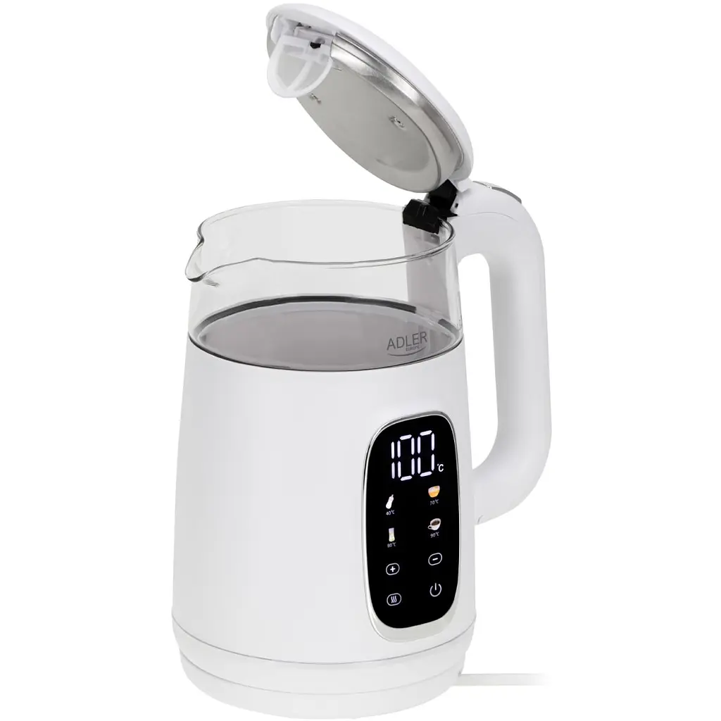 Електрочайник Adler AD 1305 white silver 1850-2200Вт/1.7л/скло/встановлення температури/(AD1305WS) - фото 10