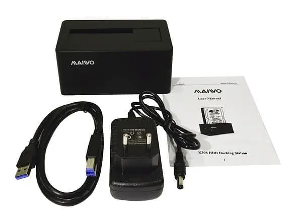 Зовнішня кишеня Maiwo для HDD 2,5"/3,5" SATA через USB 3.0, безгвинтове кріплення, пластик, чорна (K308P) - фото 7