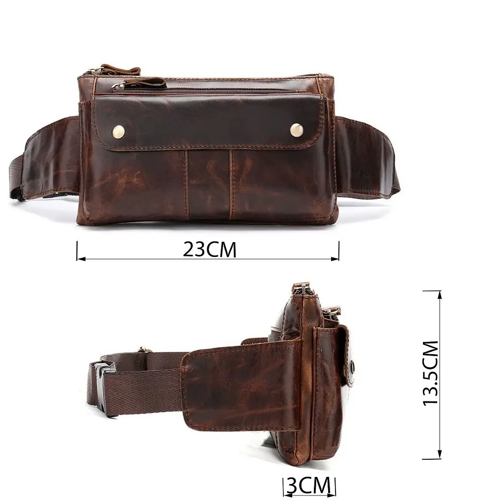 Поясна сумка чоловіча 14815 Vintage коричнева - фото 7