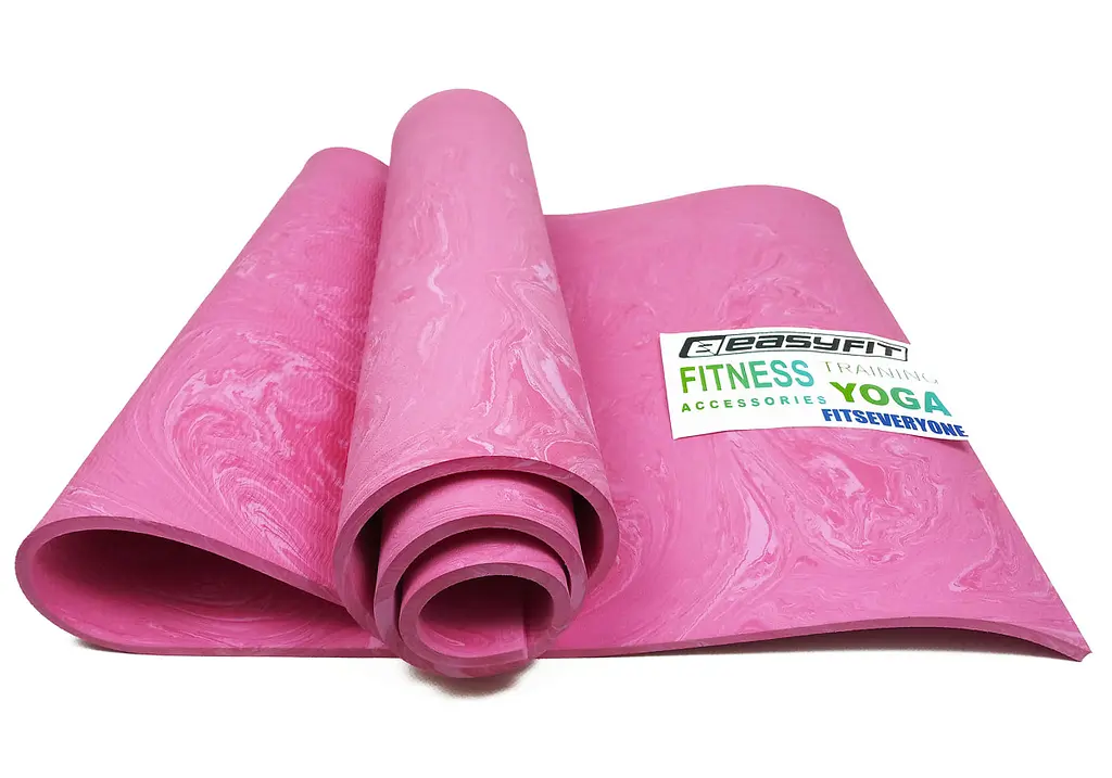 Коврик для йоги та фітнесу EasyFit PER Premium Mat 8 мм + Чехол рожевий (EF-1930s-1-P) - фото 3