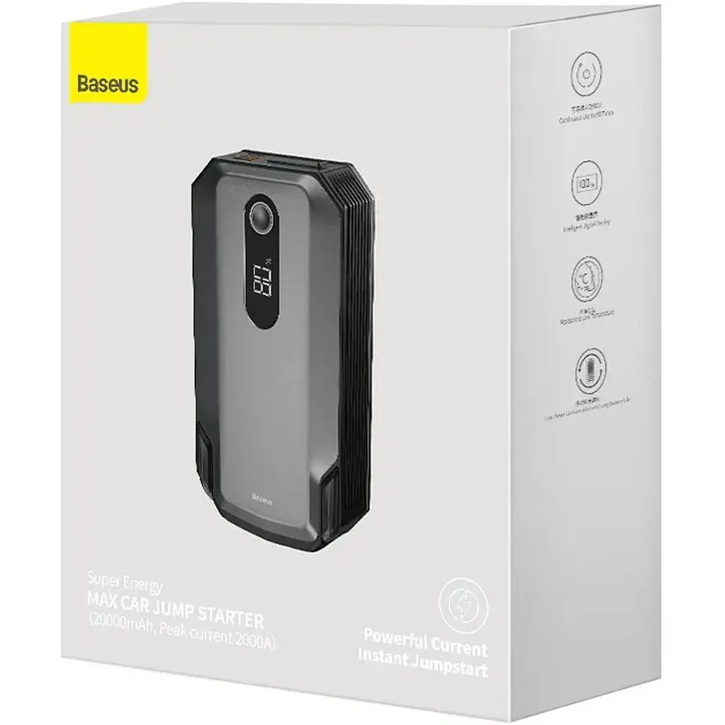 Пускозарядное устройство Baseus Super Energy Max Car Jump Starter 20000mAh Black [CGNL020001] - фото 8