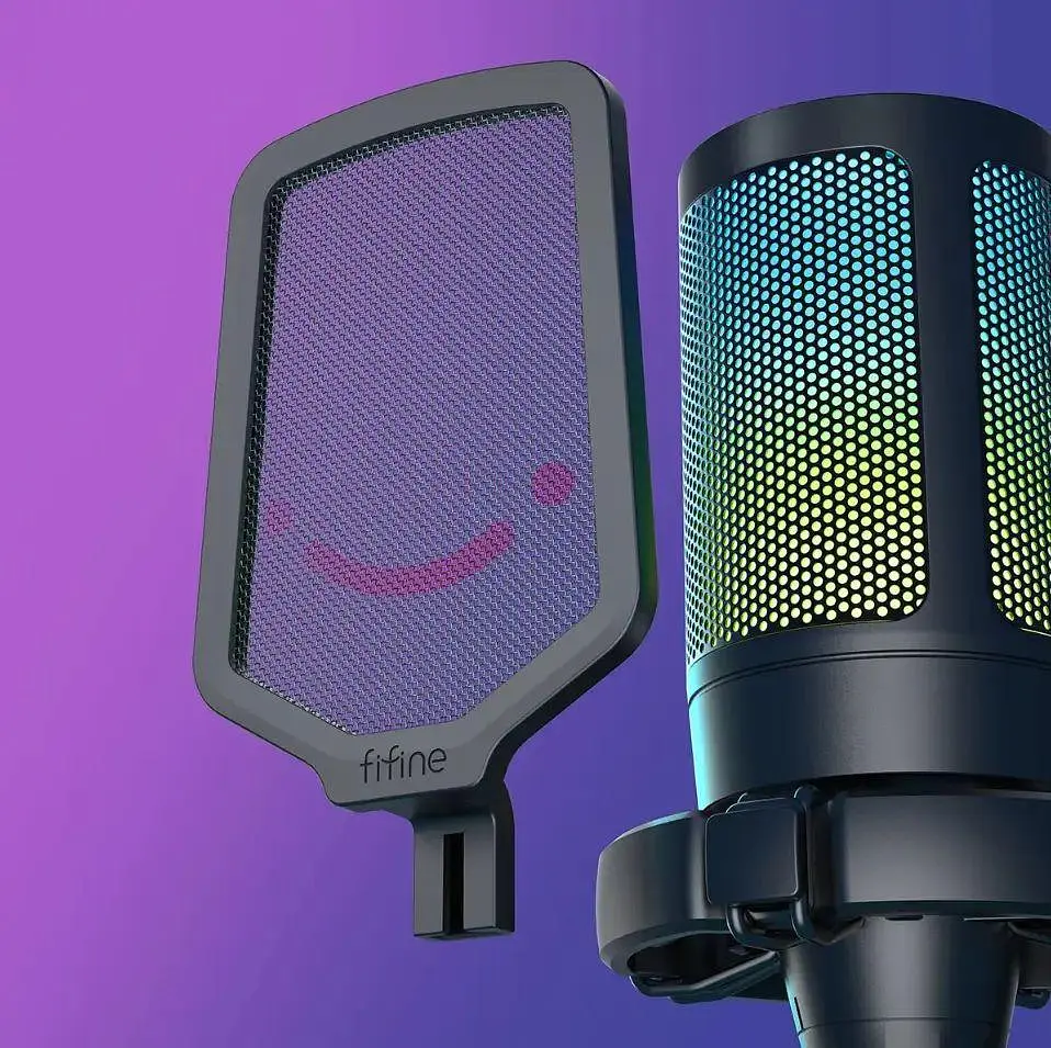 Мікрофон Fifine Ampligame A6V Black, конденсаторний | Тринога в комплекті | RGB підсвітка - фото 3