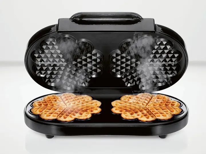 Электрическая вафельница SilverCrest SDW 1200 C1 1200 Вт бельгийские вафли сердцем 2 шт. - фото 4