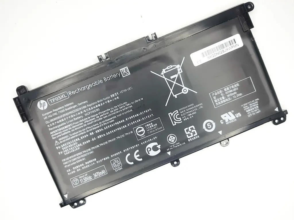 Акумулятор для ноутбука HP Pavilion 15-cd TF03XL, 3615 mAh (41.7Wh), 3cell, 11.55V, Li-Pol, чорний - фото 2