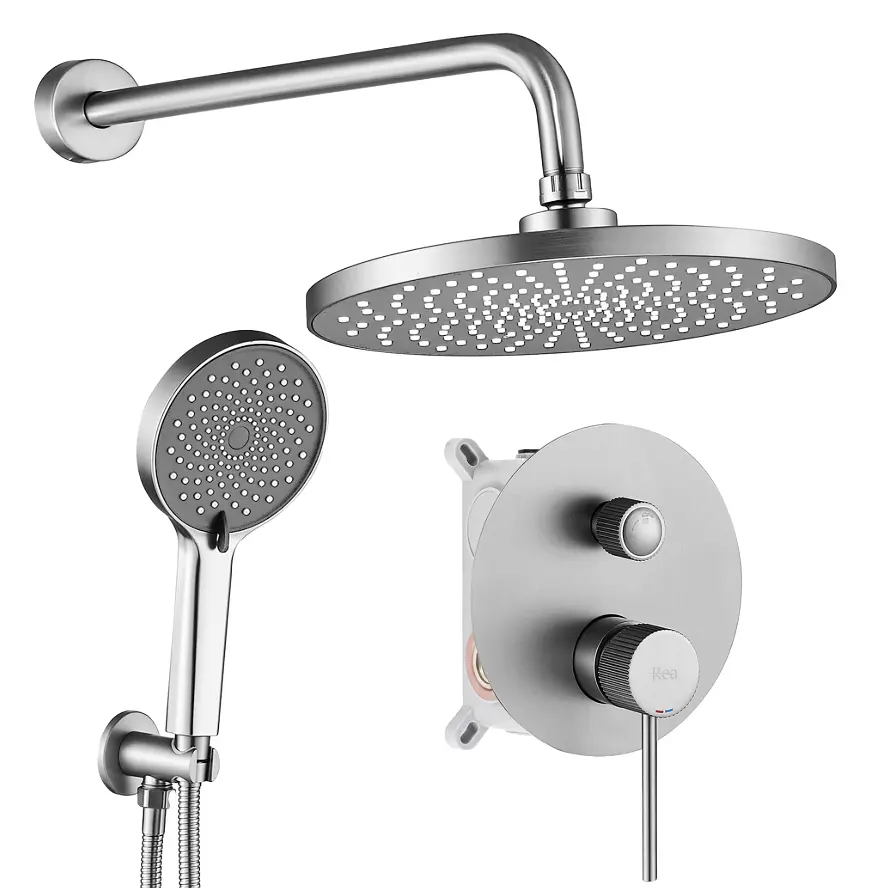 Душова система прихованого монтажу Rea Lungo Stripe із системою BOX nickel brushed REA-P9493