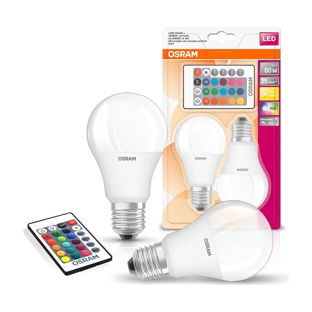 Лампочка Osram LED A60 9W 806Lm 2700К+RGB E27 (4058075430891) - фото 3