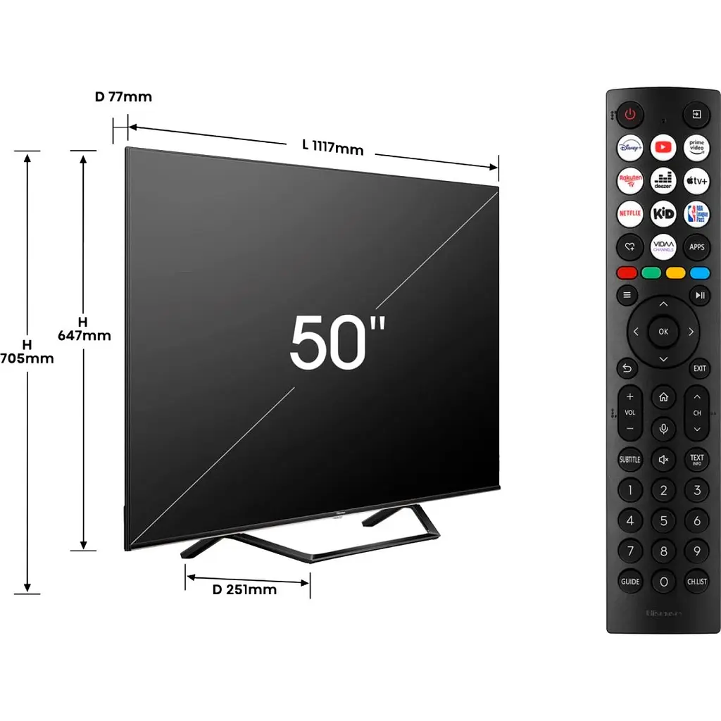 Телевізор Hisense 50A7NQ 50" QLED 4K [20013324] UA [131538] - фото 13