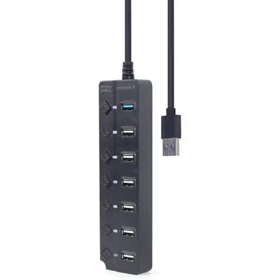 Концентратор Gembird 7 ports (1xUSB3.1+6xUSB2.0) switch black (UHB-U3P1U2P6P-01) - фото 3