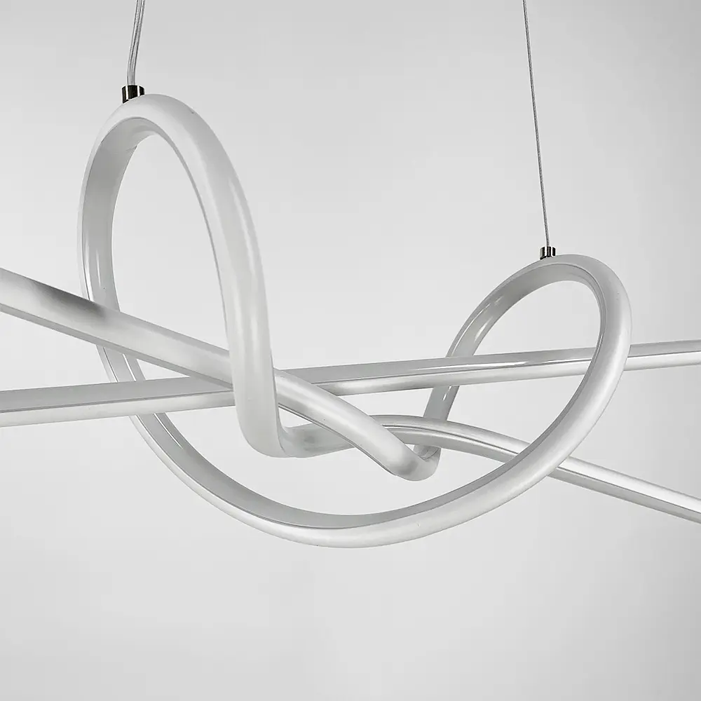 Современная белая люстра AVIZE в двух размерах Line.F Длина 85 см - фото 4