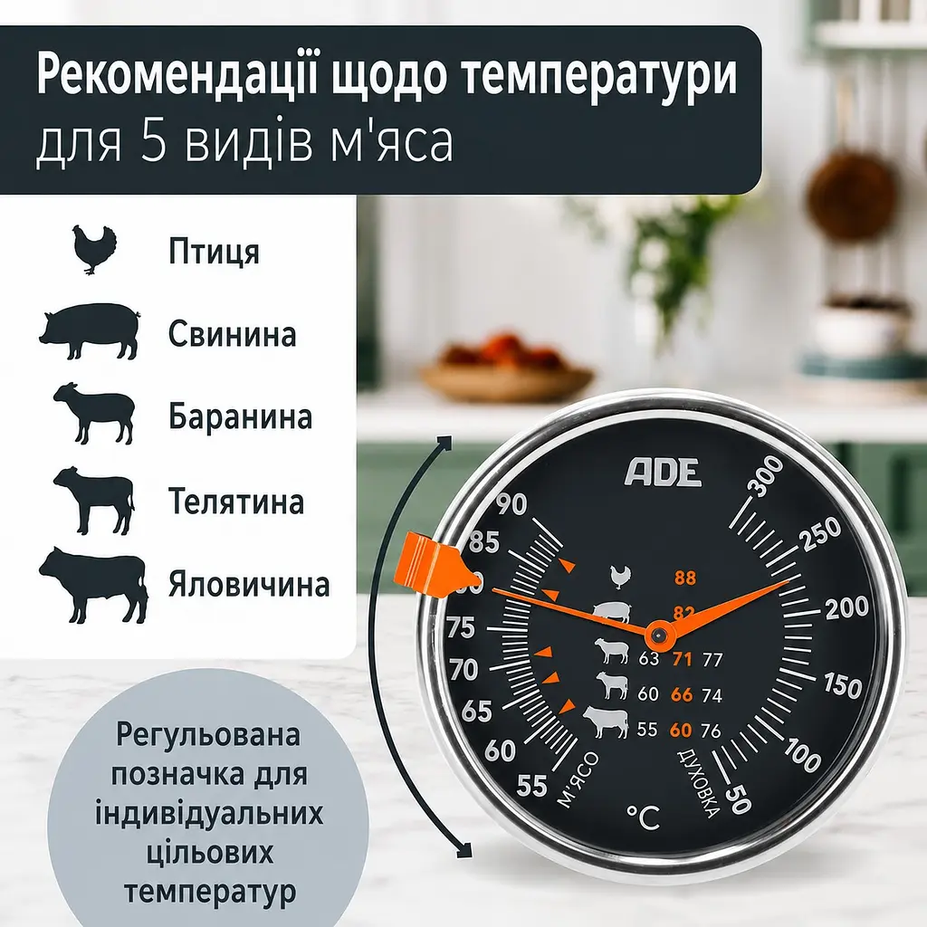 Термометр механічний для м'яса ADE BBQ 1801 - фото 3