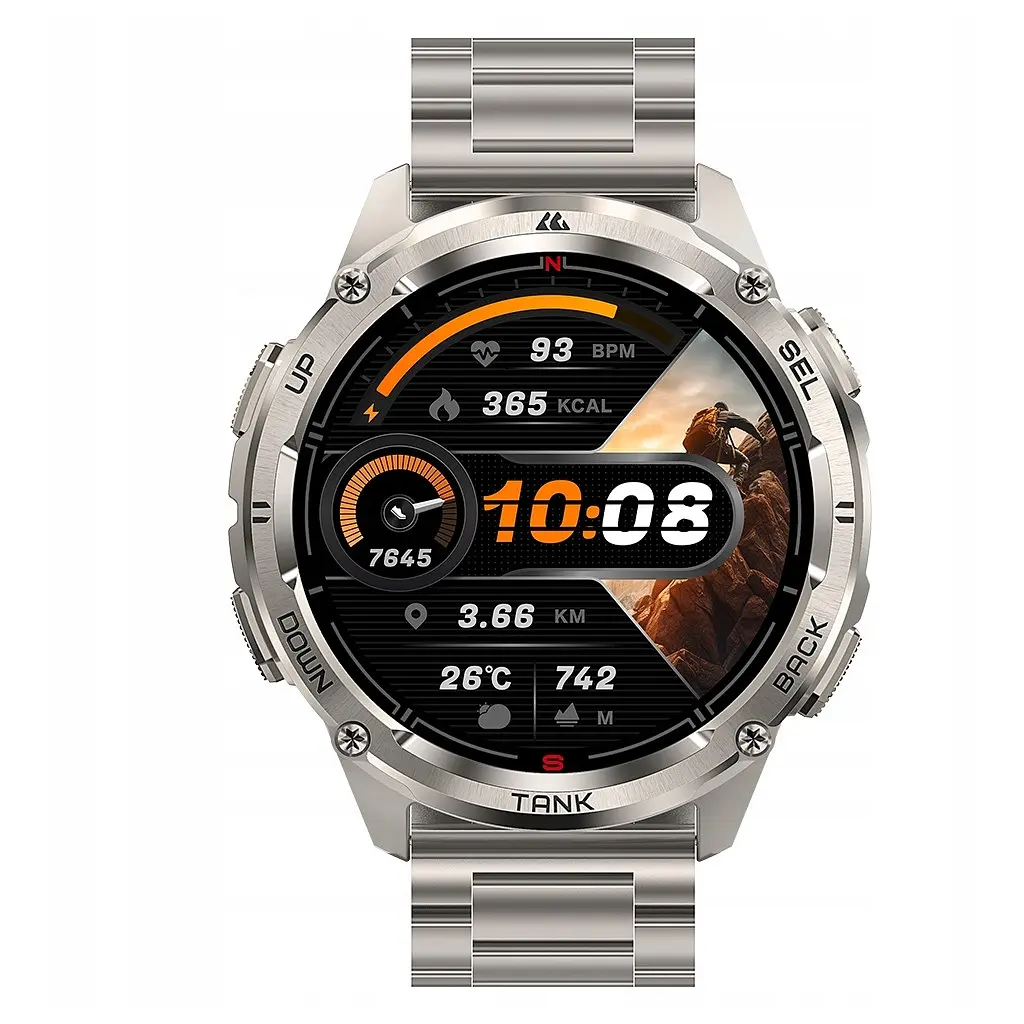 Розумні тактичні смарт-годинник Kospet Tank T3 Ultra 2 модуль GPS Special Edition Два ремінця Silver (18652) - фото 3