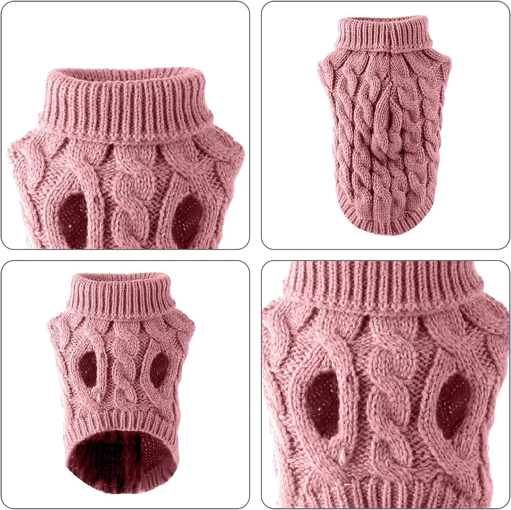 Светр для собак та котів EcoToys Pink S рожевий A: 22 см B: 30 см C: 22 см 6975 - фото 4