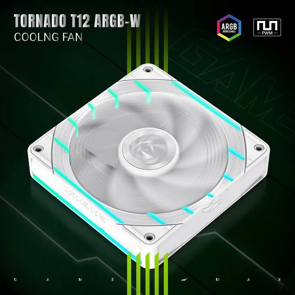 Вентилятор GameMax 120мм Tornado T12 ARGB-W - фото 2