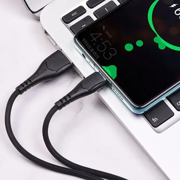 Кабель Borofone BX37 Wieldy USB Type-C 3A провід для зарядки смартфона/телефону 1 м чорний - фото 3