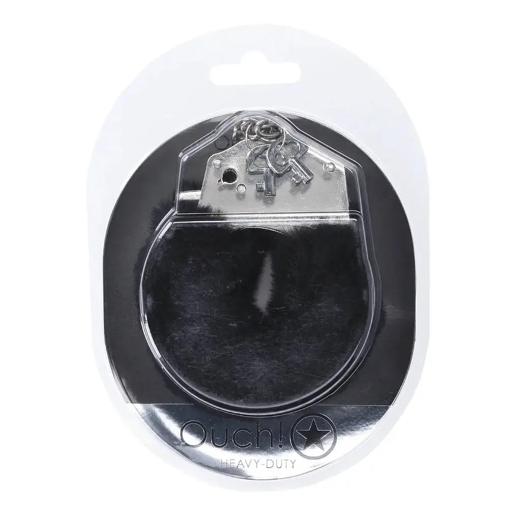 Наручники Ouch! Heavy-duty Fluffy Handcuffs (черный) - фото 3