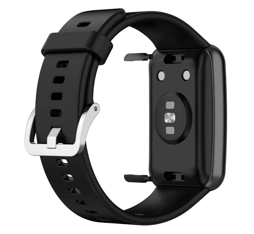 Силіконовий ремінець Primolux для смарт-годинника Huawei Watch Fit (TIA-B09) Black - фото 3