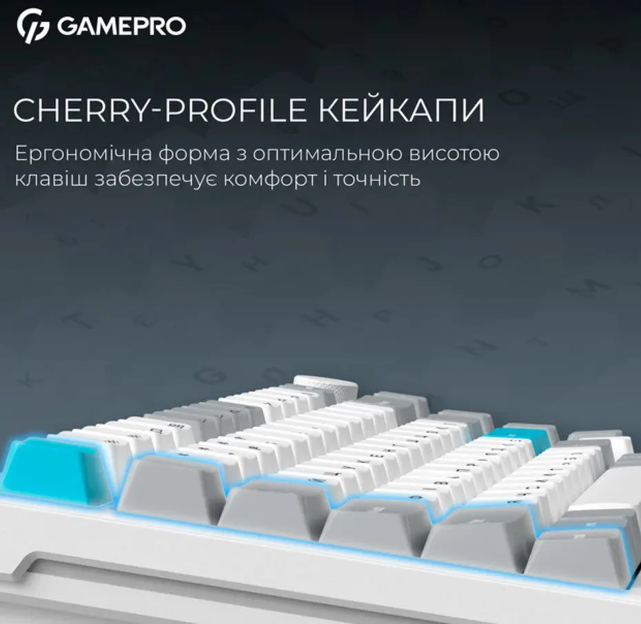 Клавіатура ігрова механічна GamePro MK-266-WH Asgard Yord Keychron Super Red Switch Bluetooth 5.2/2.4 ГГц/USB White - фото 12