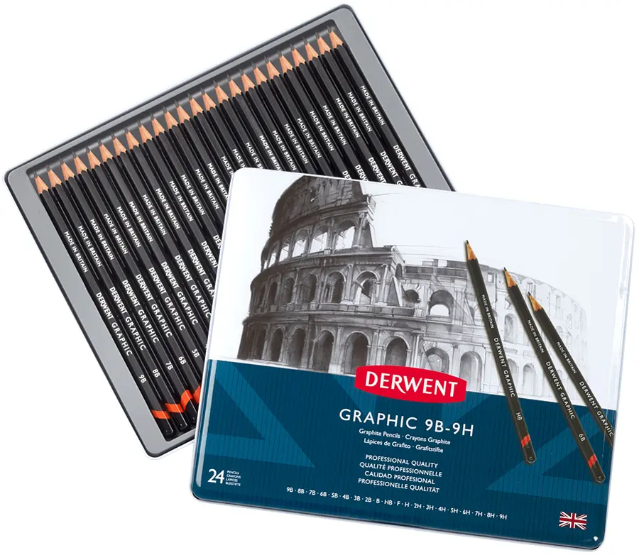 Графітні олівці Graphic 24 шт. Derwent (5010255342027)