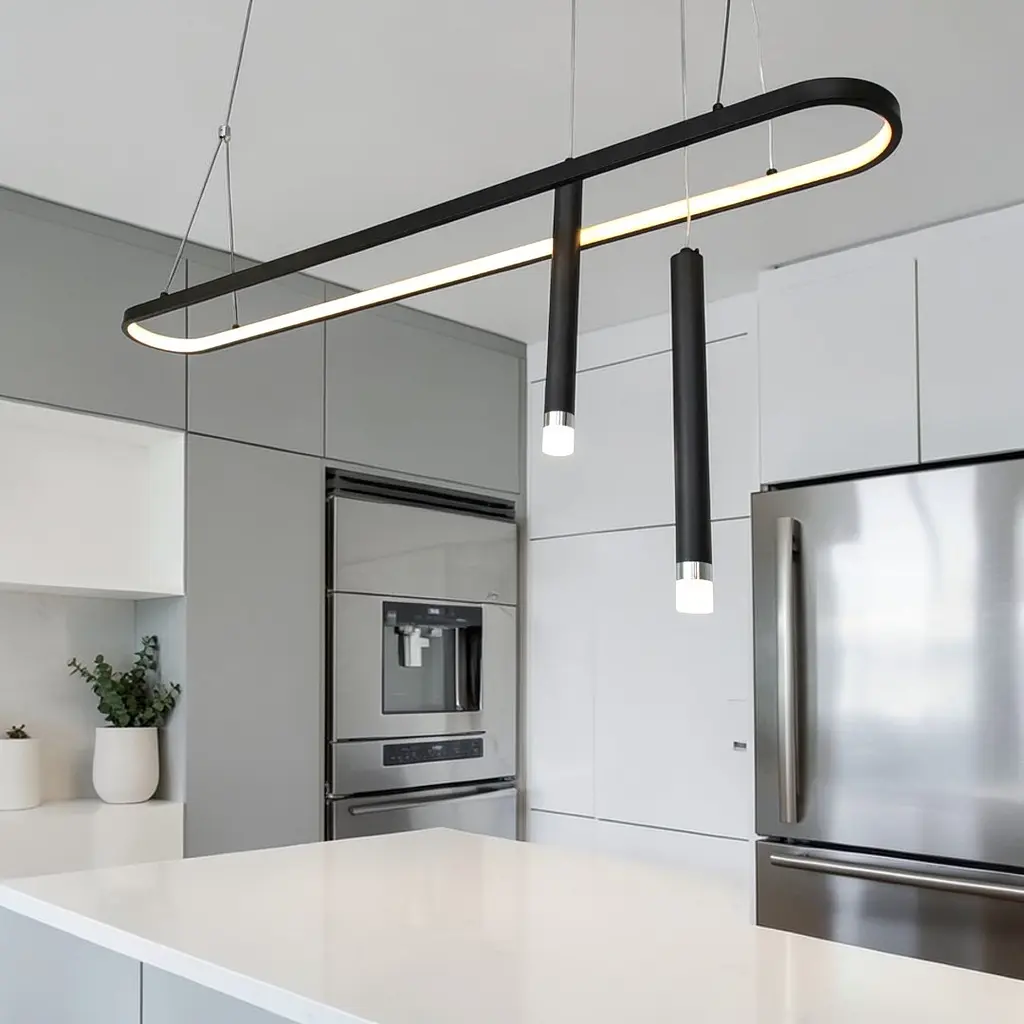 Люстра підвісна LED Diasha 5221B/1200BK чорна овальна 57 Вт - фото 4