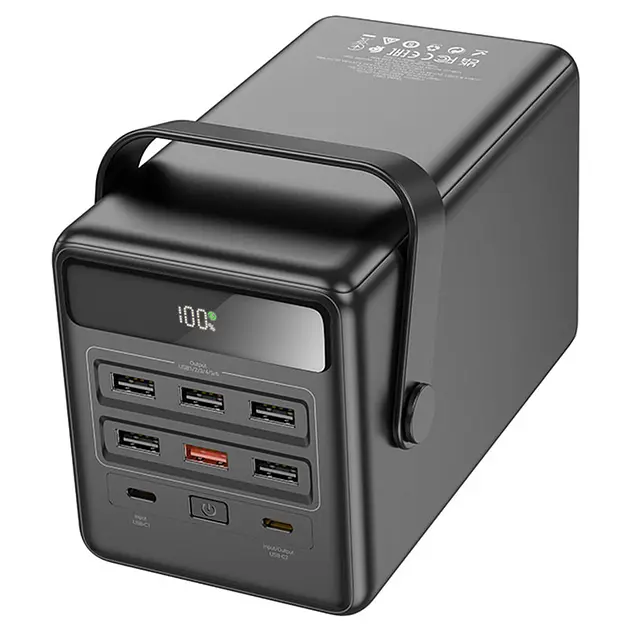 Зовнішній акумулятор Hoco DB03 Endure 100000mAh 22.5W Power Bank with Lamp чорний - фото 3