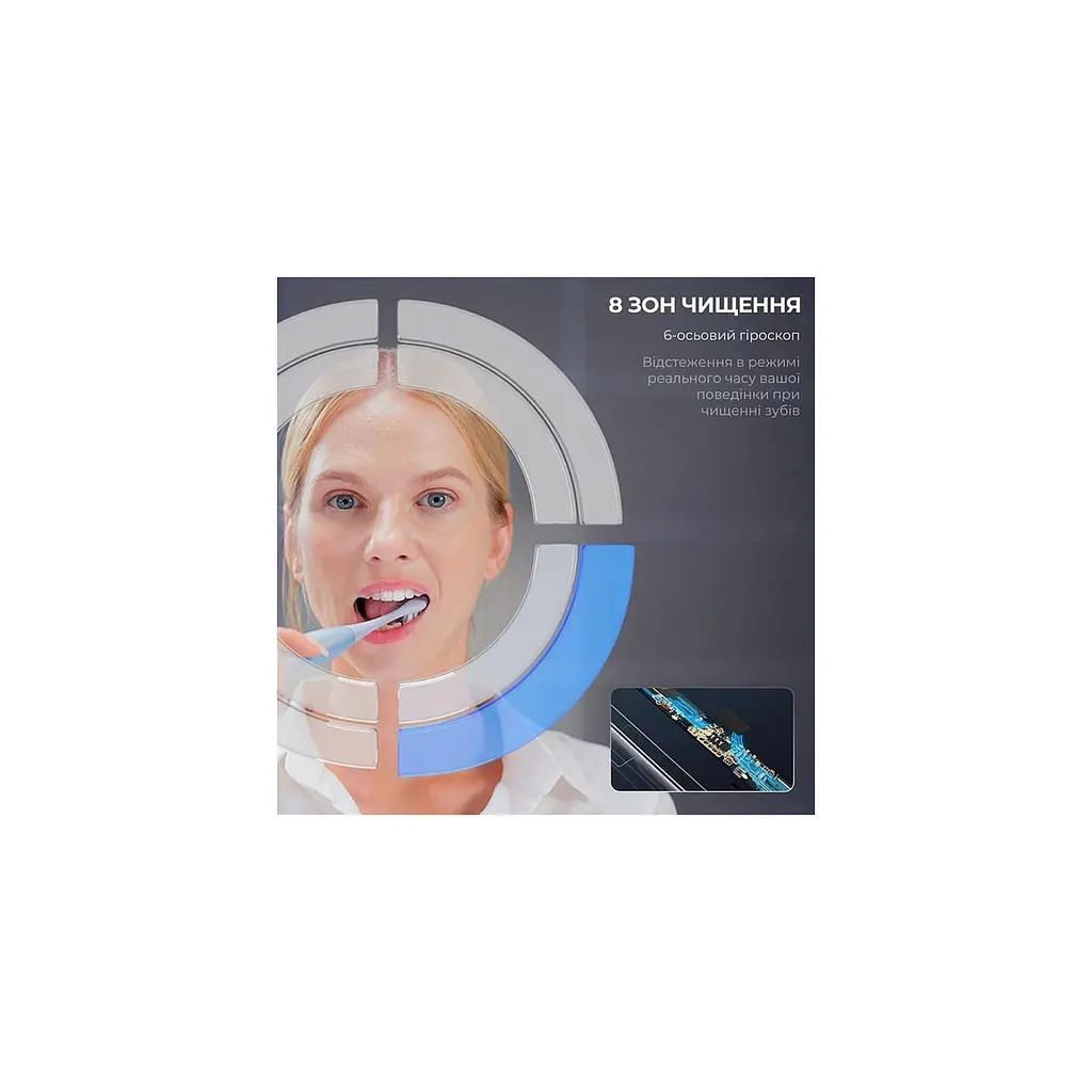 Щітка електрична зубна Xiaomi OClean X Plus Pro Digital Smart Sonic Electric Toothbrush срібляста (6970810556179) - фото 5