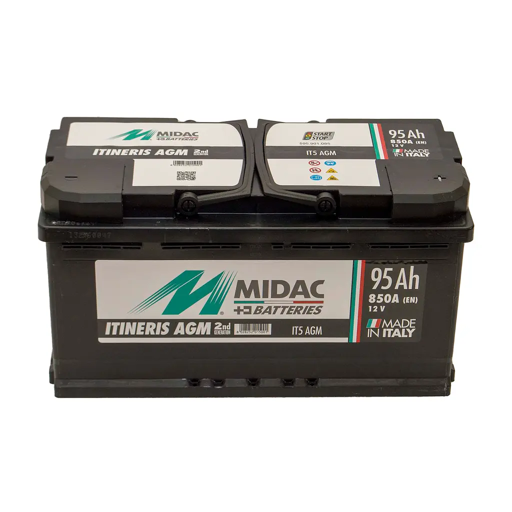 Аккумулятор 6СТ-95A MIDAC ITINERIS START STOP AGM, 12V, 95Ah, R  EN850А - фото 2
