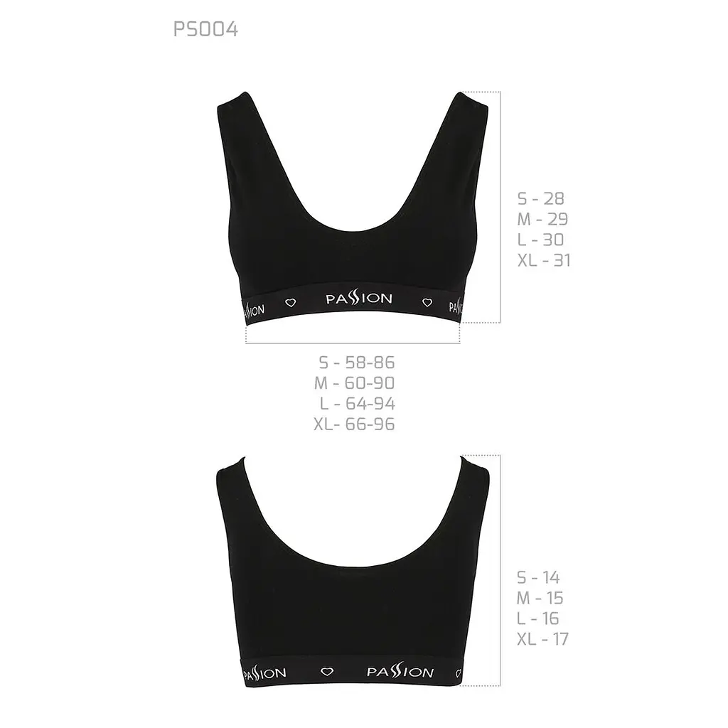 Спортивний топ з широкою гумкою Passion PS004 TOP M, black - фото 6